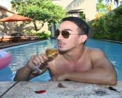 Joe Taslim consuming alcohol